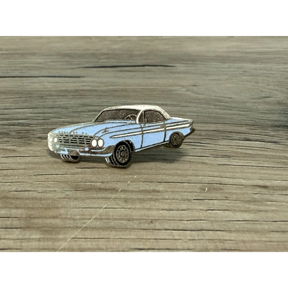 Lot Of 2 Vintage Chevrolet Impala Red Blue Enamel Lapel Pin Classic - No Backing